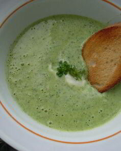 Суп-пюре из брокколи с сырным сливочным соусом