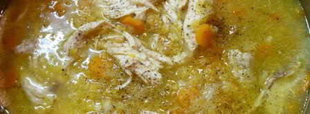 суп-пюре из чечевицы с курицей и маковыми палочками. Шаг 4