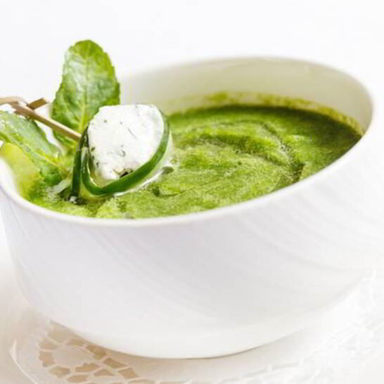 Рецепт суп-пюре из цукини с фетой и мятой