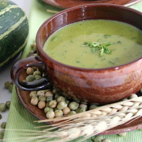 Рецепт суп-пюре с цукини и горошком