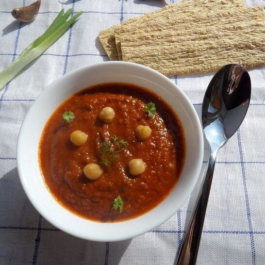 Рецепт томатный суп-пюре с нутом