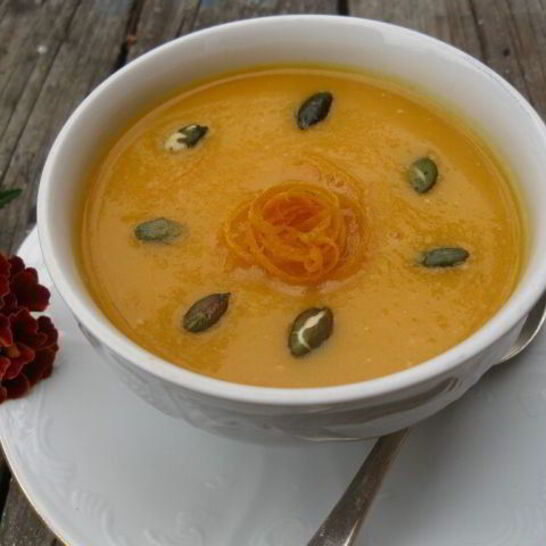 Рецепт тыквенный суп-пюре с апельсином