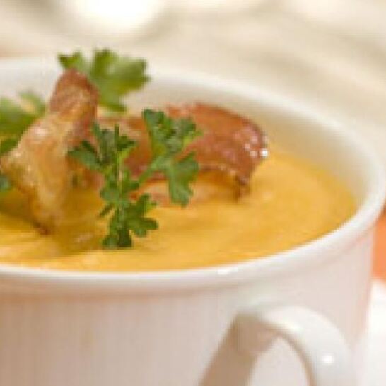 Рецепт тыквенный суп-пюре с беконом