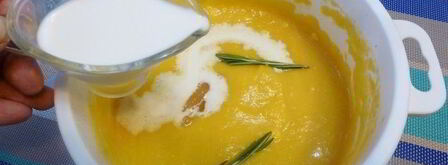 тыквенный суп-пюре с чесноком и розмарином. Шаг 4