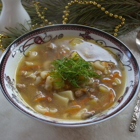 Рецепт суп с фаршем и макаронами