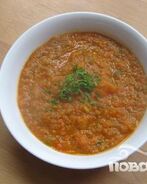 Суп с помидорами, кабачками и луком