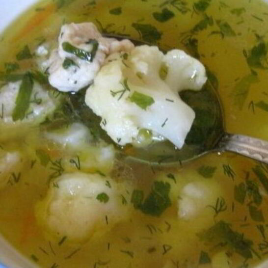 Рецепт суп с цветной капустой и фрикадельками