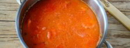 томатный крем-суп с хрустящим рисом. Шаг 5