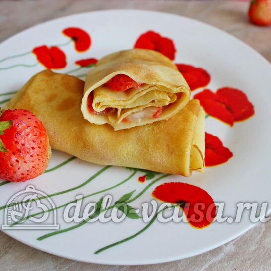 Рецепт блинчики с клубникой