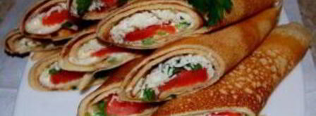 блинчики с моцареллой и красной рыбой. Шаг 6