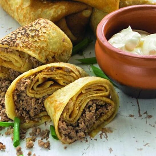 Рецепт блинчики с мясом