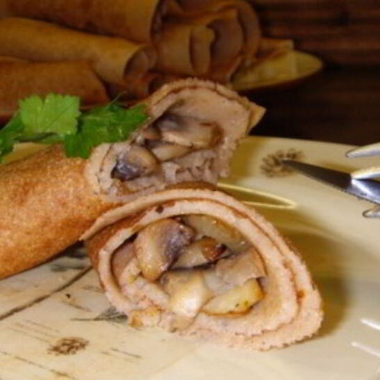 Рецепт блины, фаршированные грибами