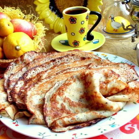 Рецепт блинов лимонных с макома