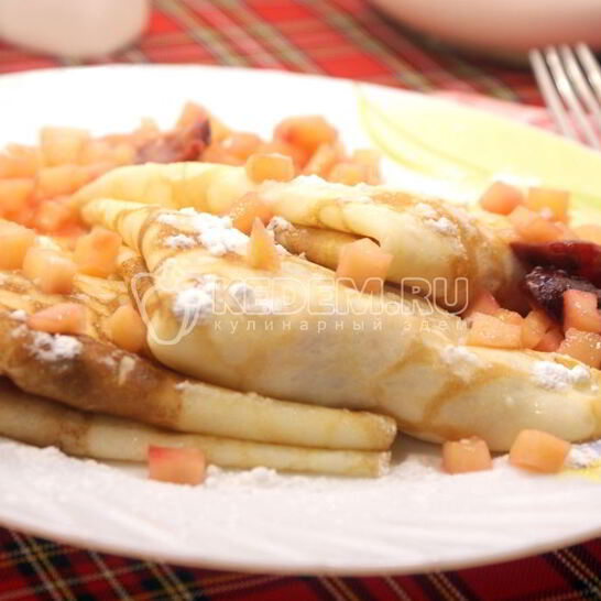 Рецепт блины с фруктовой начинкой