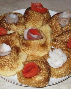 Блины с неркой и палтусом