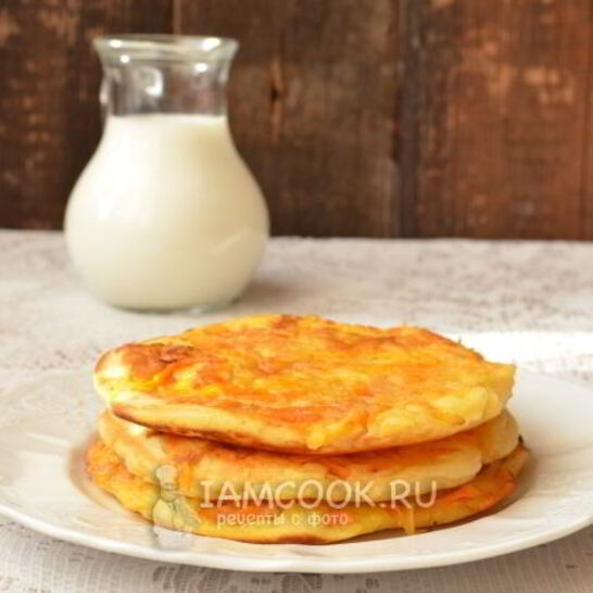 Рецепт блины с припеком из яблок и моркови
