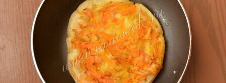 блины с припеком из яблок и моркови. Шаг 13