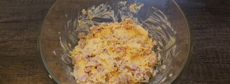 блины с сыром, ветчиной и сметаной. Шаг 3