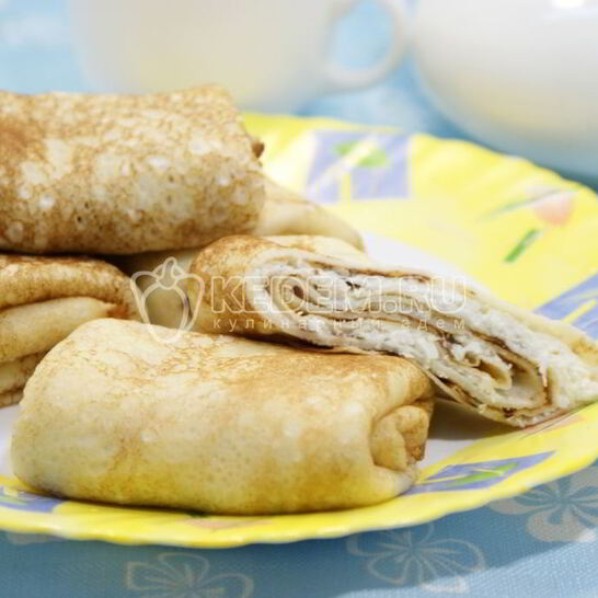 Рецепт блины с творогом и кокосом