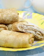 Блины с творогом и кокосом