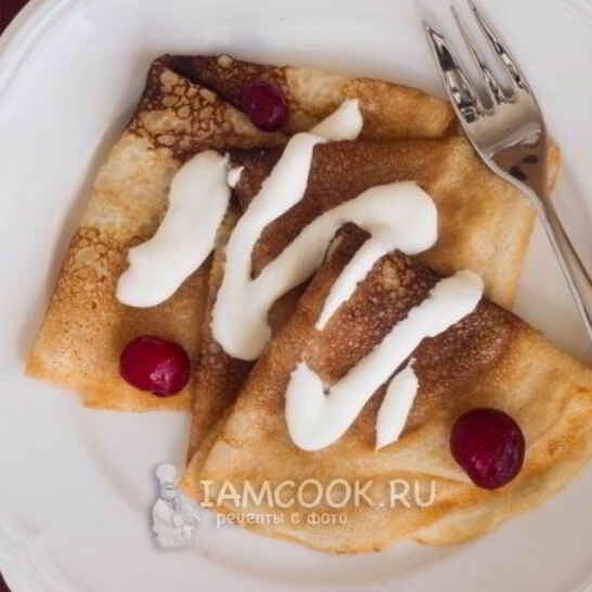 Рецепт масляные блинчики без яиц