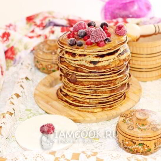 Рецепт панкейки с хурмой и маком