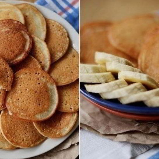 Рецепт тонкие банановые панкейки с корицей без масла