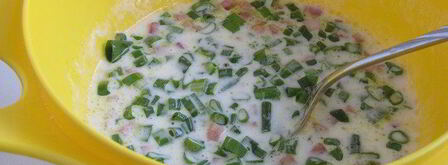 булочки с зеленым луком и ветчиной. Шаг 4