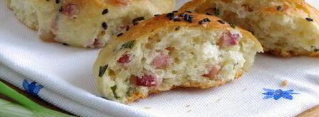 булочки с зеленым луком и ветчиной. Шаг 10