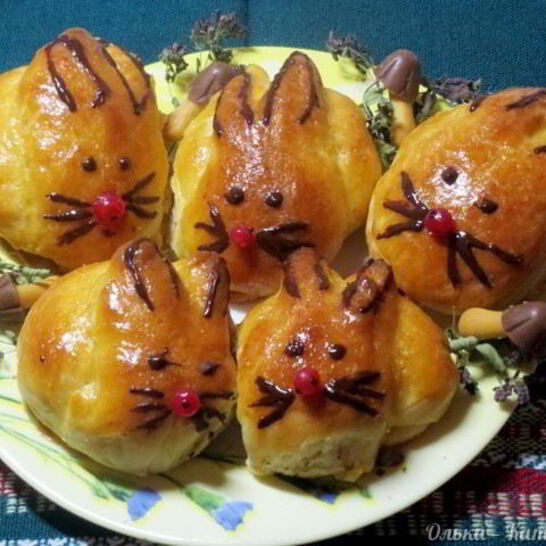 Рецепт творожные булочки зайчики