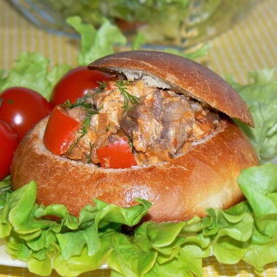 Рецепт ужин в хлебной булочке