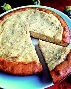 Заливная ватрушка с бананами