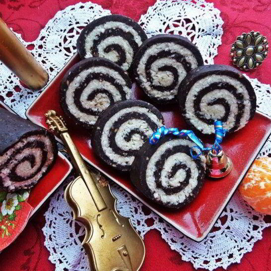 Рецепт быстрый кокосово-шоколадный рулет