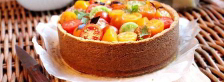 чизкейк с сыром джюгас и помидорным салатом. Шаг 5