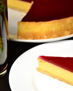 Тыквенно-сливочный чизкейк с брусничны желе