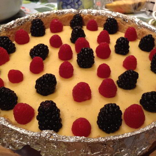 Рецепт ванильный чизкейк с ягодами на водяной бане