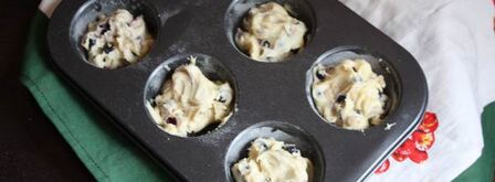 черничные кексы с фруктовым салатом. Шаг 3