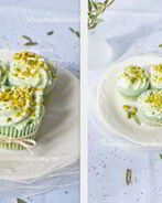 Фисташковые капкейки с малиной