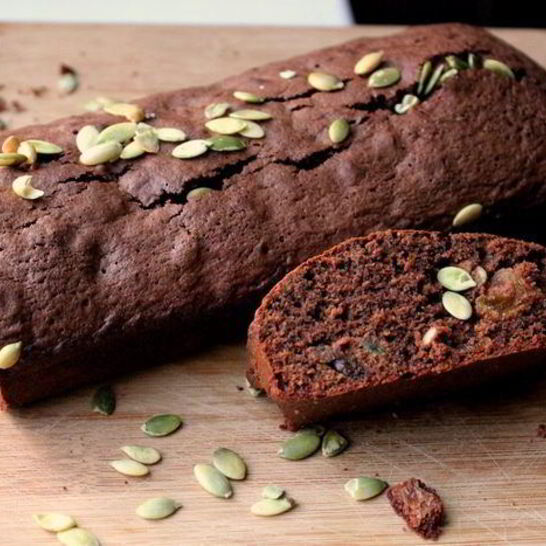 Рецепт гречишный кекс с шоколадом, изюмом и тыквенными семечками