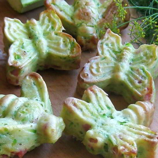 Рецепт кабачковые кексы с ветчиной