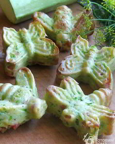 Кабачковые кексы с ветчиной