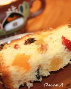 Кекс с изюмом и цукатами