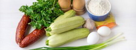 кексы из кабачков с колбасой. Шаг 2