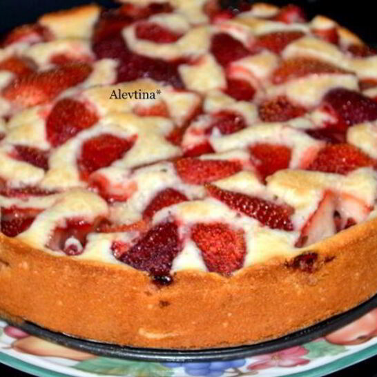 Рецепт клубничный летний кекс