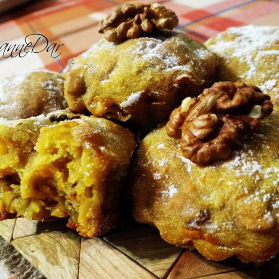 Рецепт мягкие пряные кексы с тыквой и грецким орехом