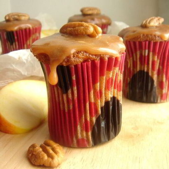 Рецепт яблочно-карамельные кексы с пеканом