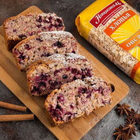 Рецепт ягодный кекс с геркулесом