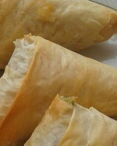 Конвертики из теста фило со шпинатом и картофелем