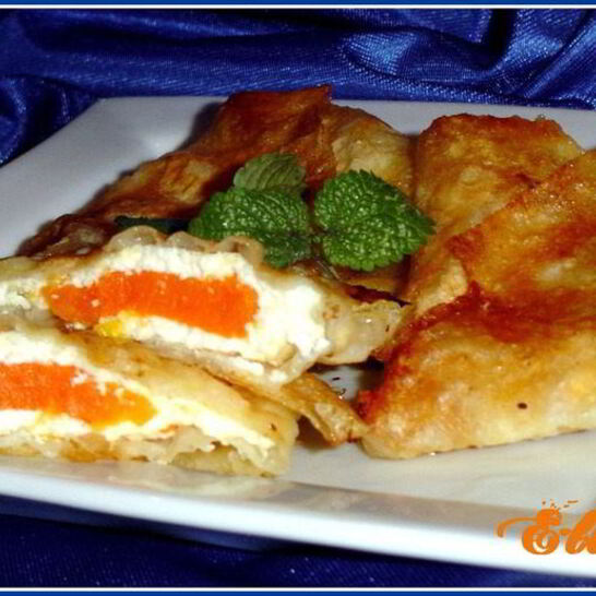 Рецепт конвертики из лаваша с тыквенно-творожной начинкой