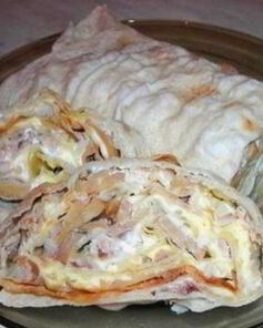 Лаваш с грибами и курицей